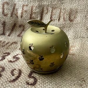 Solid brass Apple votive candle holder
